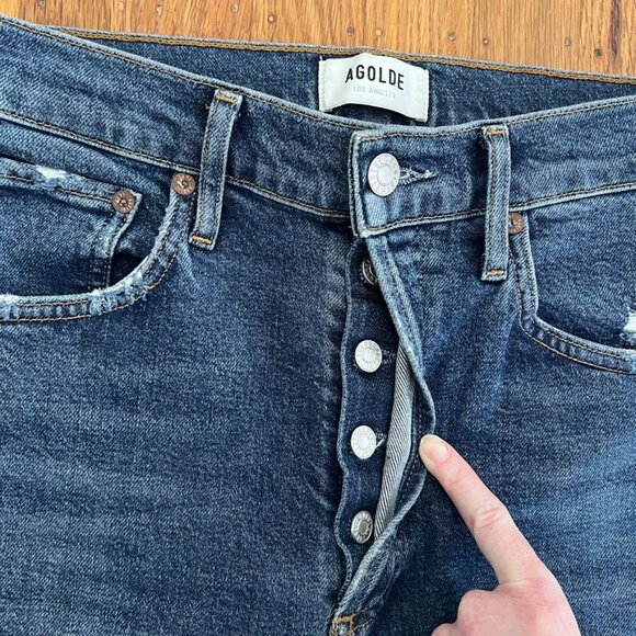 Agolde Riley High Rise Straight Crop Jeans - Picture 2 of 6